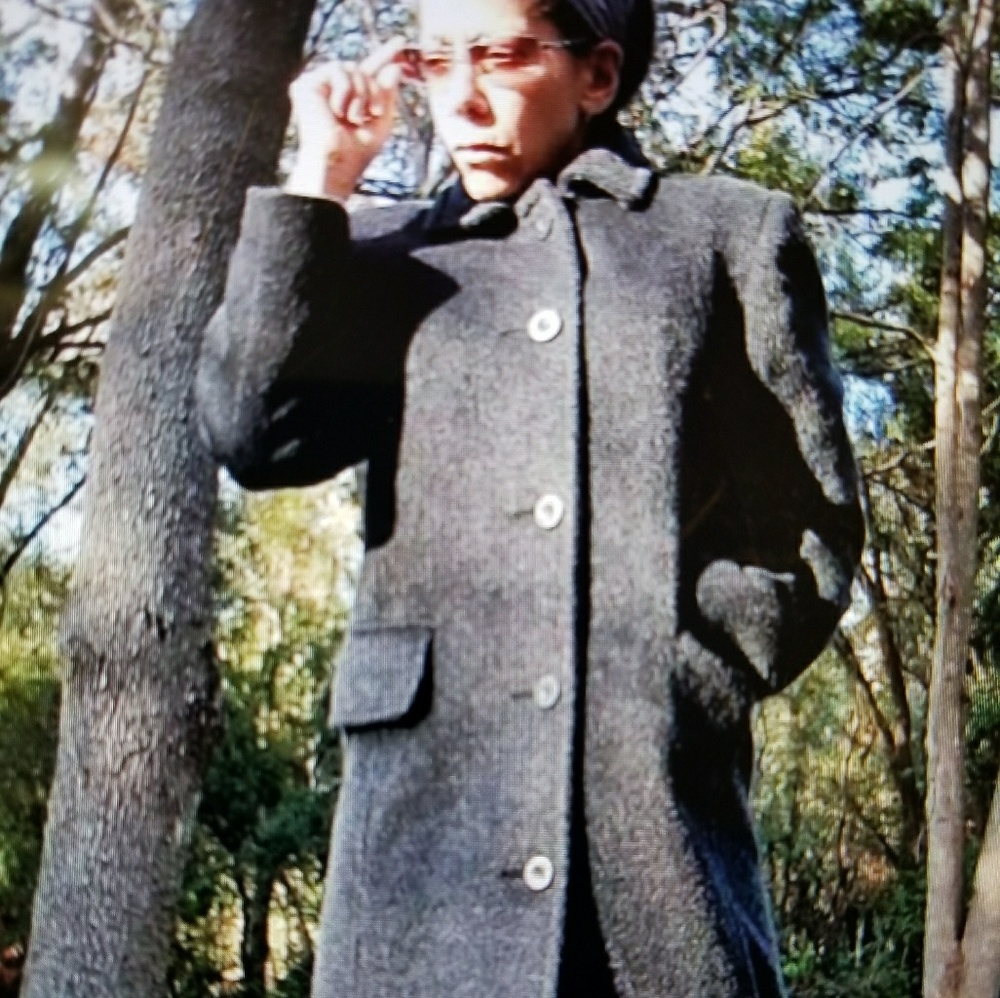 Nine West Women's Mohair Grey Winter Coat.